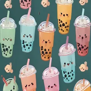cute boba tea wallpapers