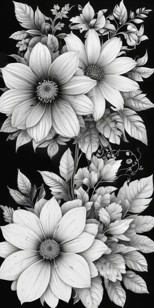 flower clip art black and white