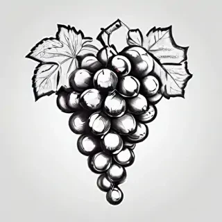 grapes clipart black and white