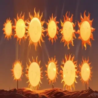 cartoon suns