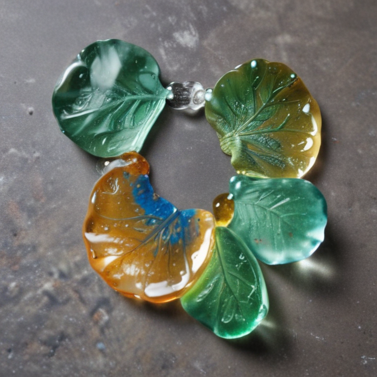Beautifully Crafted Glass Leaves in Vibrant Colors for Unique Jewelry ...