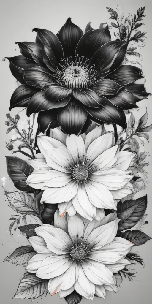 flower clip art black and white