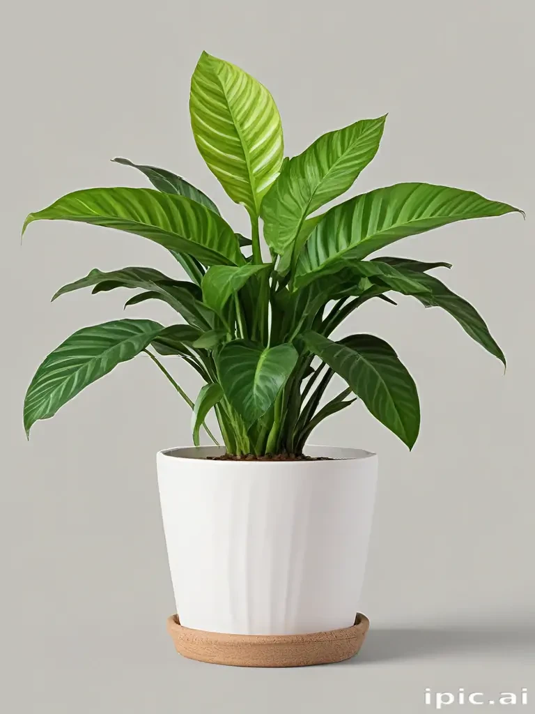 A Lush Green Potted Plant with Vibrant Leaves in a Minimalist Pot