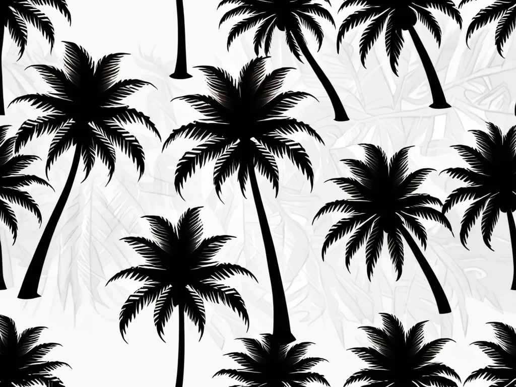 transparent palm trees