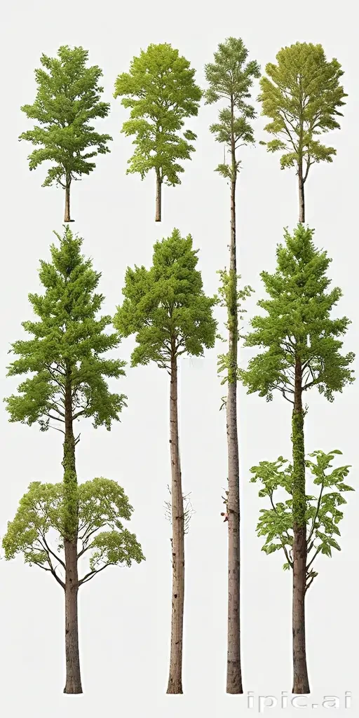 trees no background