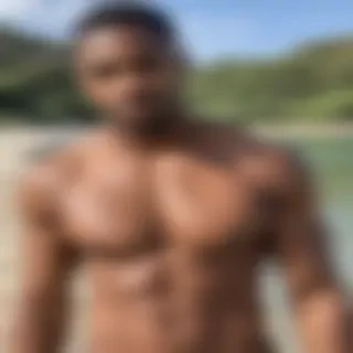 black shirtless man