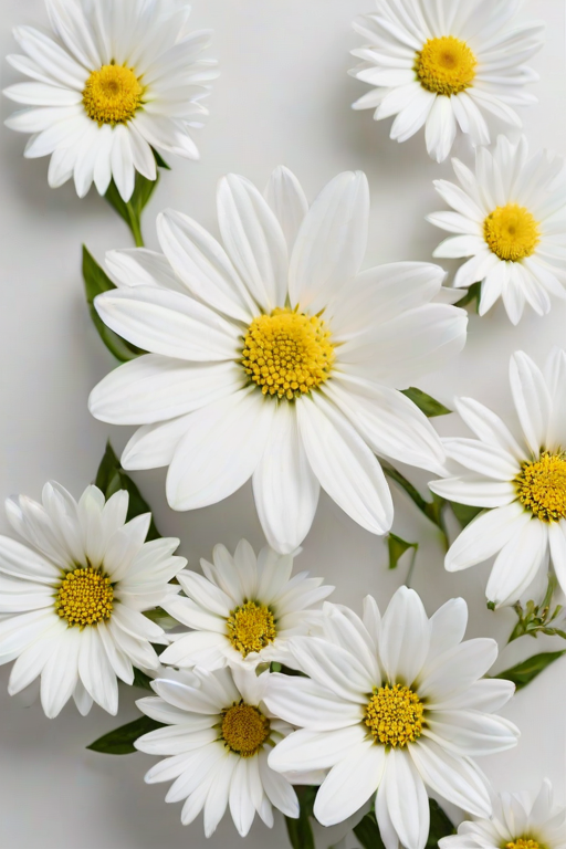 white flowers on white background