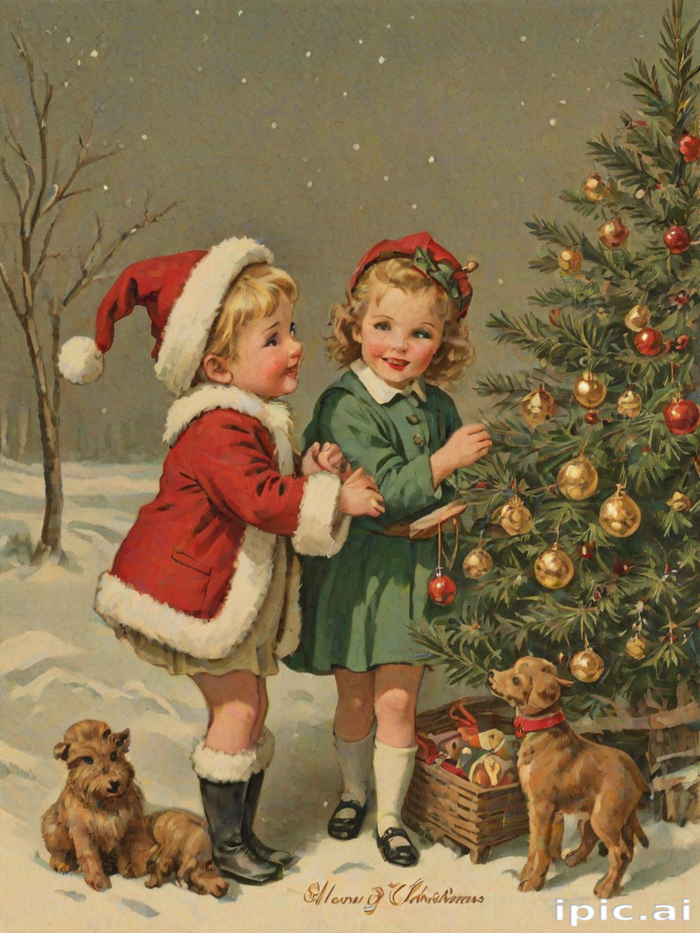 merry christmas vintage images
