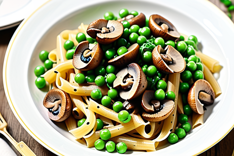 pasta with mushrooms and peas