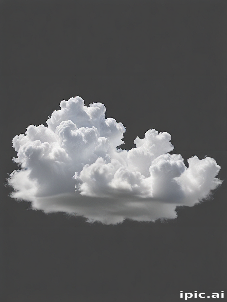 Fluffy White Clouds Gently Floating Against a Dark Gray Background