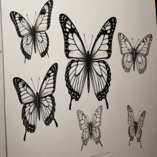 butterflies sketches