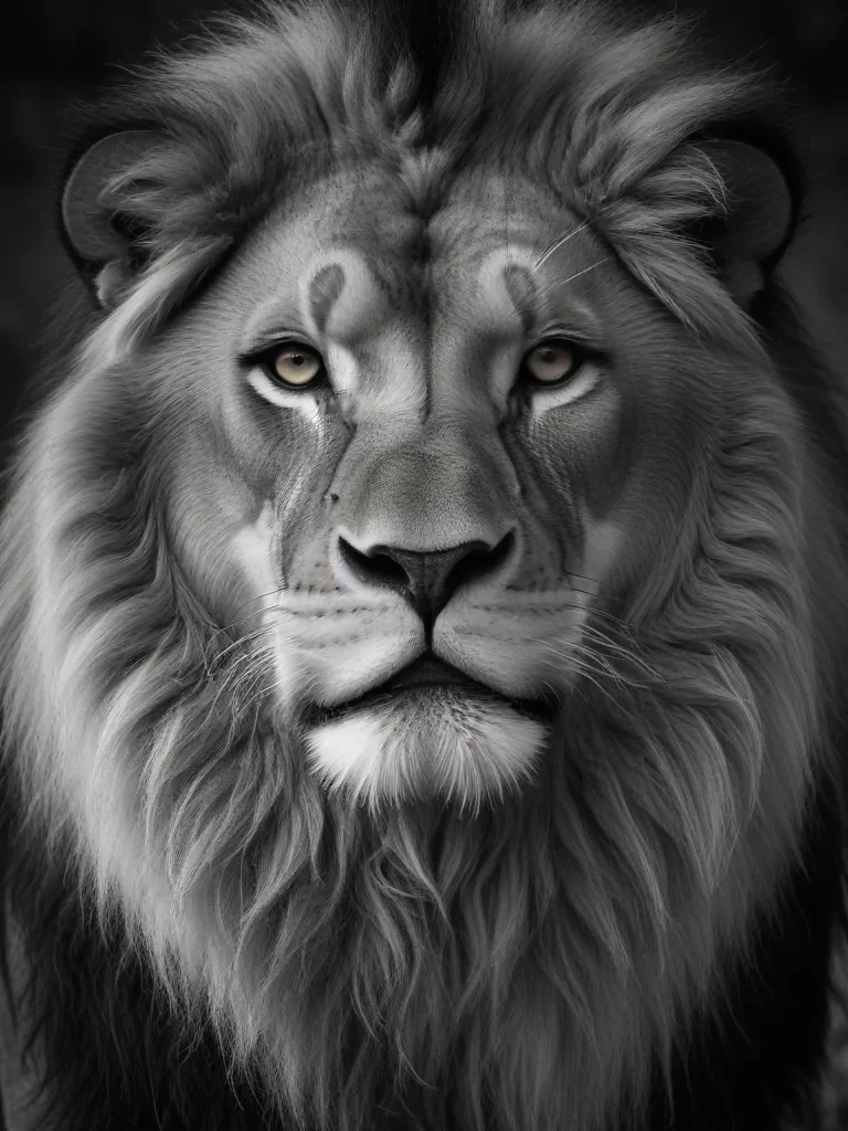 lion black and white pictures