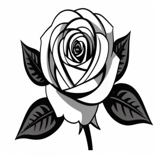 rose clip art black and white