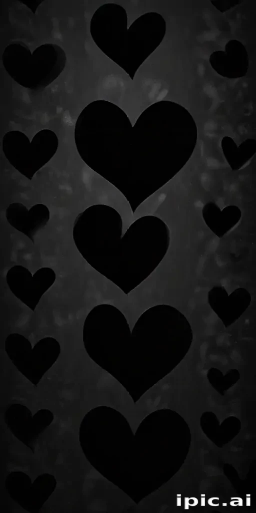 black wallpaper heart