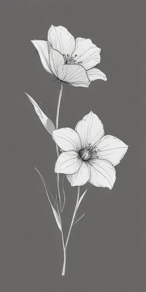 simple flower line art