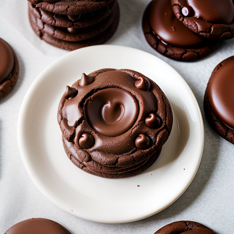 triple chocolate filled cookie with fudge filling