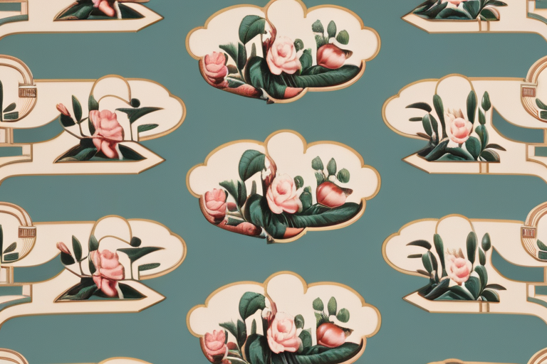 Elegant Floral Pattern Featuring Vibrant Roses and Lush Green Foliage ...