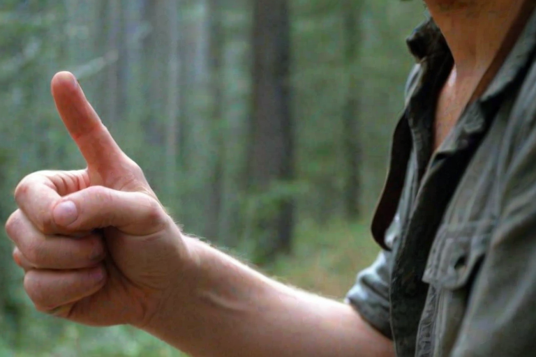 solo focus, hand focus, pointing