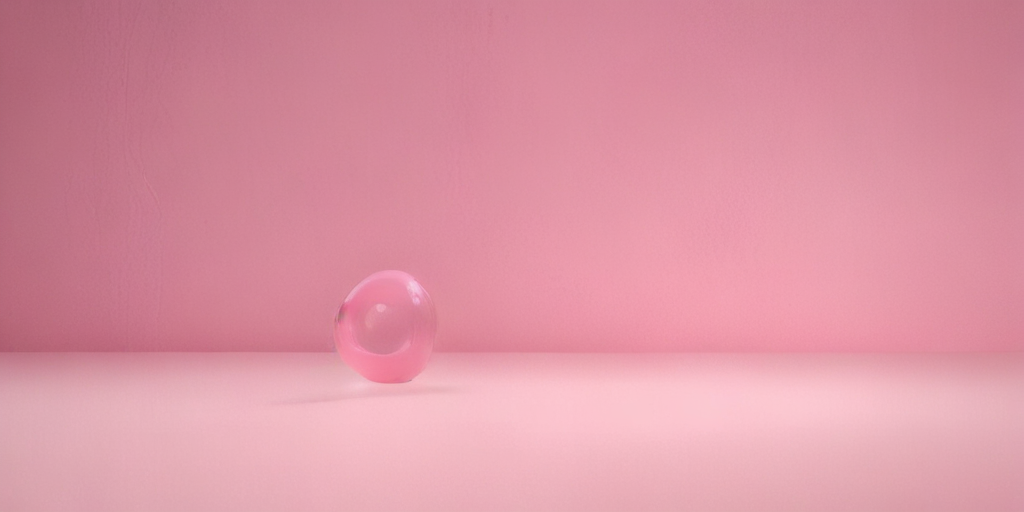 A Soft Pink Sphere Reflecting Light on a Minimalist Pink Background.