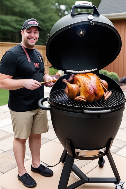 smoking a turkey on a kamado joe