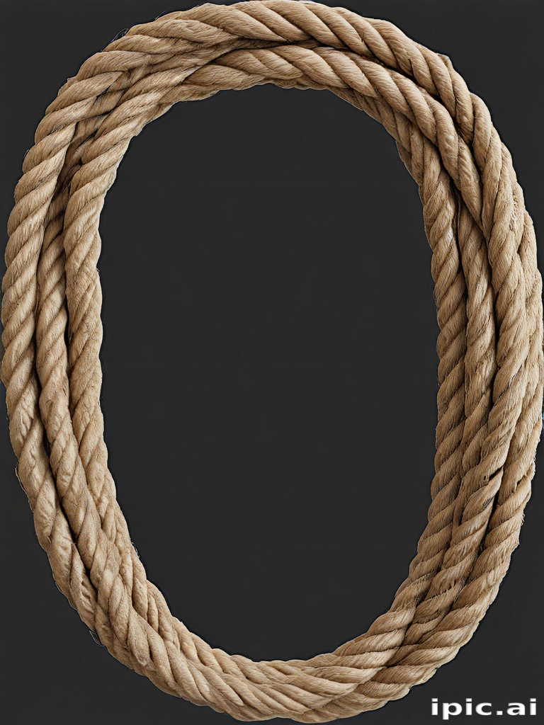 An Intricately Twisted Natural Fiber Rope Forming a Circular Shape
