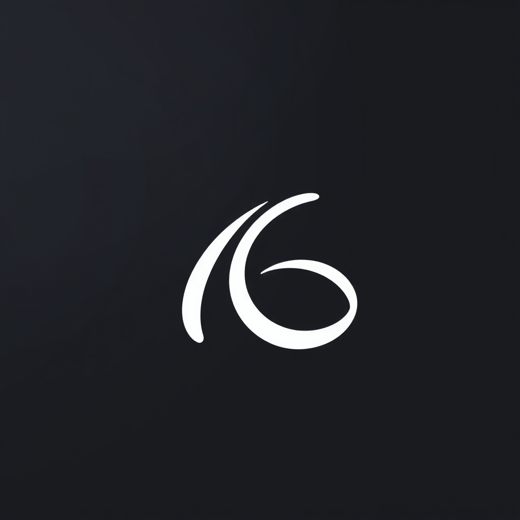 Create a high-resolution image of a stylized logo featuring a minimalist design with curves and edges, captured with a DSLR camera at f/2.8 aperture, ISO 100, and a focal length of 50mm, using a shallow depth of field for a smooth background blur.