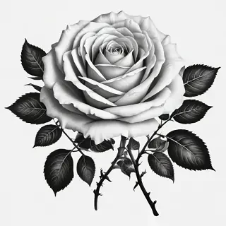 rose clip art black and white