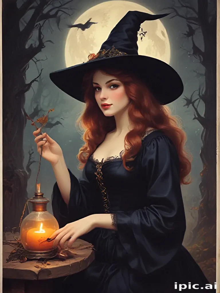 vintage witch art