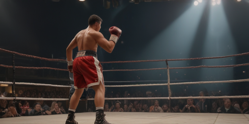 Boxing Ring Cold An Intense Moment in the Boxing Ring: Fighter Prepares for Action