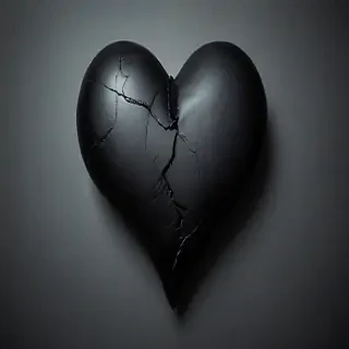 broken black heart