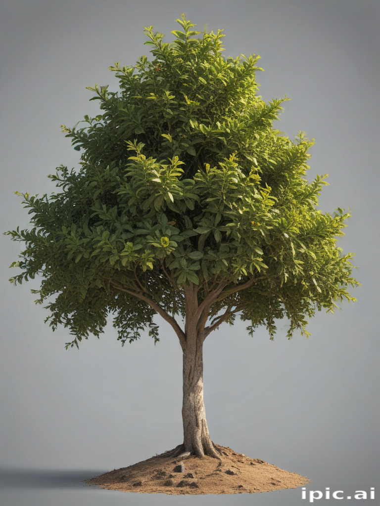 Realistic Tree Model with Lush Green Leaves and Strong Trunk Design