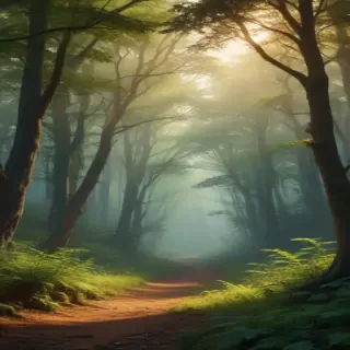 beautiful magical forest background