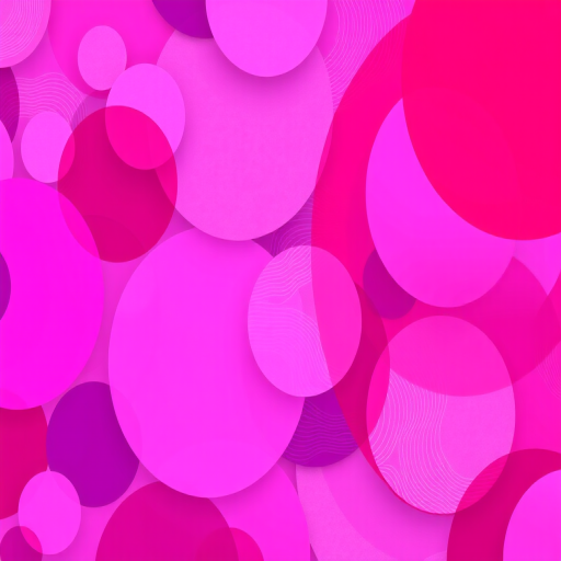 Create a vibrant digital abstract pattern with overlapping circular shapes in shades of pink and purple, featuring various wavy lines and textures, shot with a Canon EOS R5, 50mm f/1.2 lens, ISO 100, f/1.2 aperture, 1/250 sec shutter speed, in natural soft light to enhance color depth and clarity.