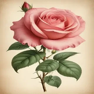 vintage rose illustration