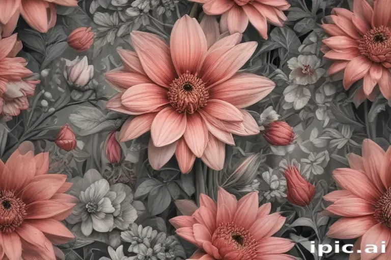 pencil drawn flowers