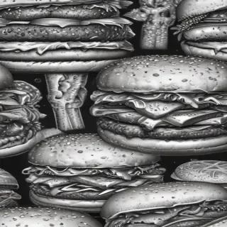 burger clipart black and white