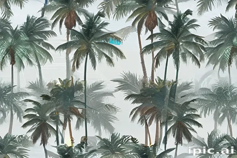 transparent palm trees