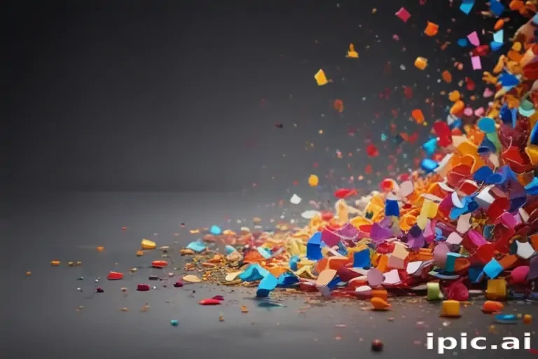 Colorful Confetti and Shimmering Particles Cascading in a Dynamic Display