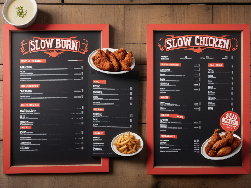 slow burn hot chicken menu
