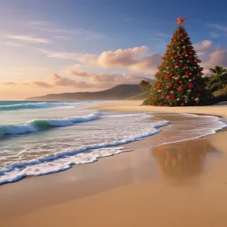 christmas beach wallpaper