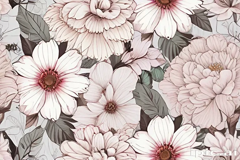 flower aesthetic drawings