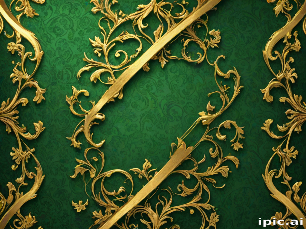 gold and green background