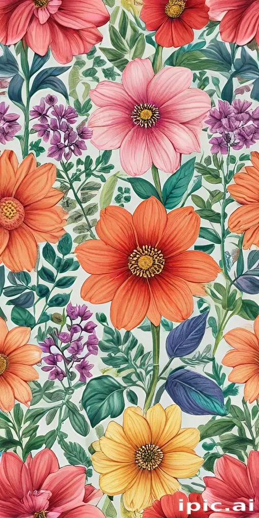 flower drawings color