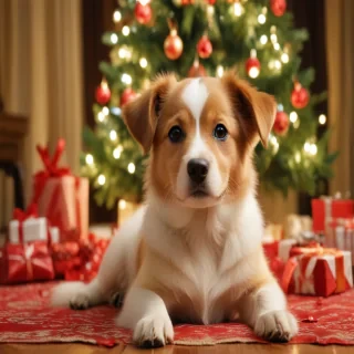 christmas dog wallpaper cute