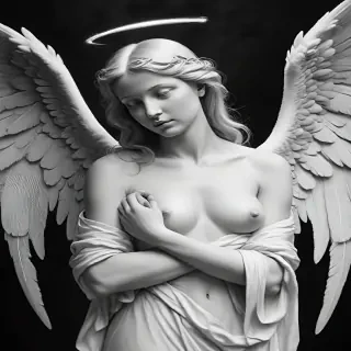 black and white angel drawings