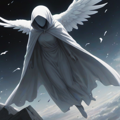 source_anime, rating_safe, day, natural lighting, faceless-humanoid focus, flying, floating, Dafaceless, no face, white_Dafaceless_cloth, 1faceless, intricately detailed illustration, depth of field, atmospheric perspective, horror
