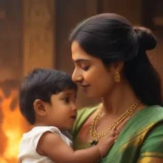 indian son with mom