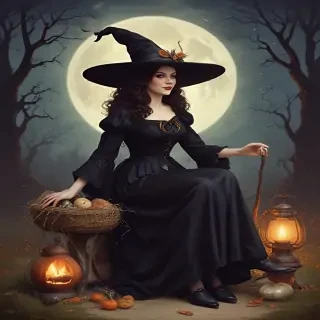 vintage witch art