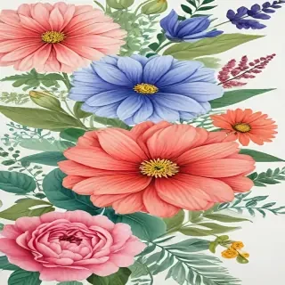 drawings of flowers in color
