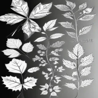 leaves clip art black and white